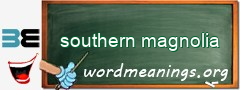 WordMeaning blackboard for southern magnolia